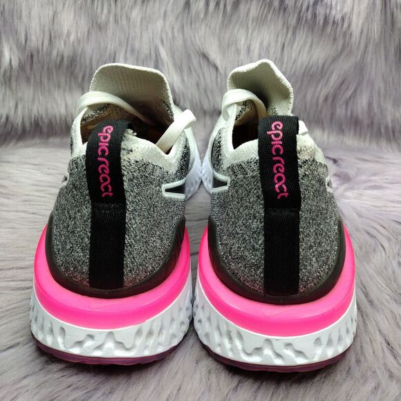 Nike Epic React Flyknit Running Sneakers Womens Size 9.5 White Pink BQ8927-103 - Picture 5 of 8